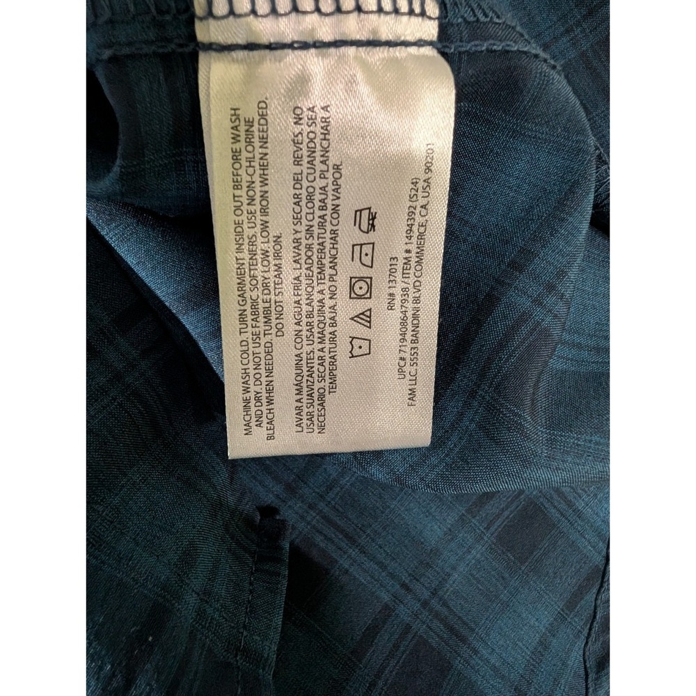 Orvis Shadow Plaid Shirt XL Blue Short Sleeve Vent Fishing Travel - Picture 5 of 10